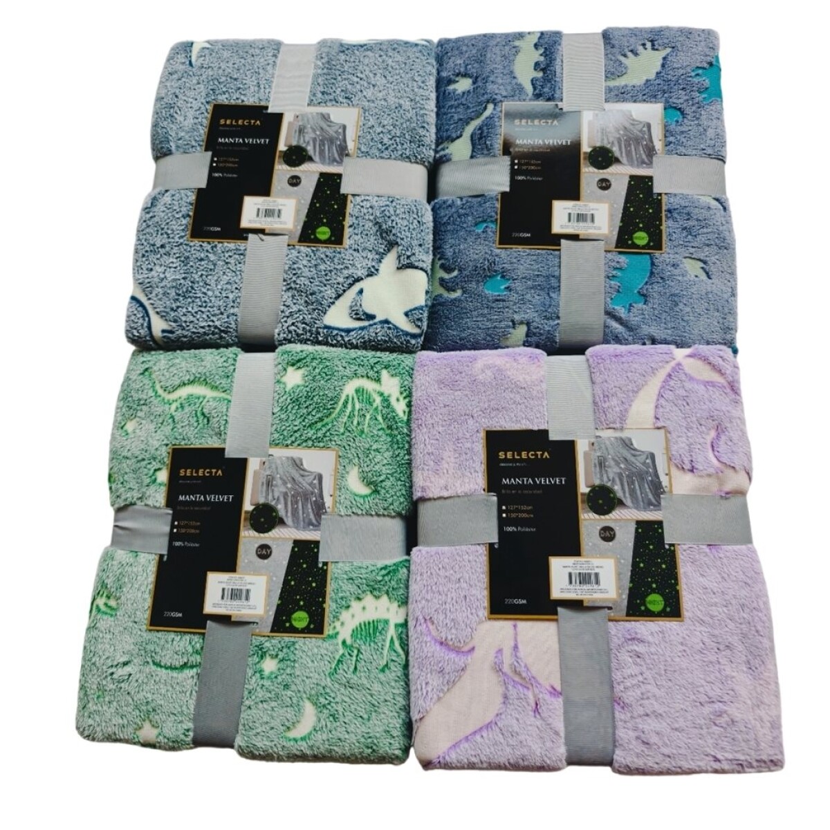 MANTA VELVET BRILLA EN OSCURIDAD 150X200CM SURTIDO 