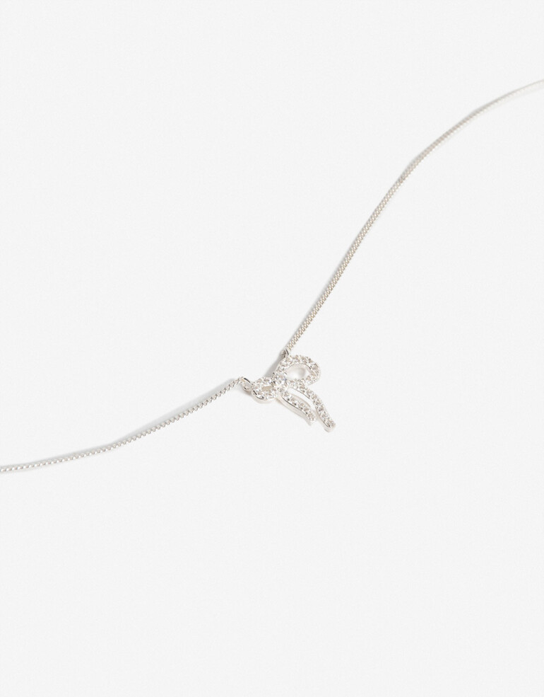 Cadena Corta con Dije Strass Cadena Con Dije Plata 925 - Plateado