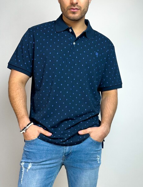 Polo estampada Galvan Azul