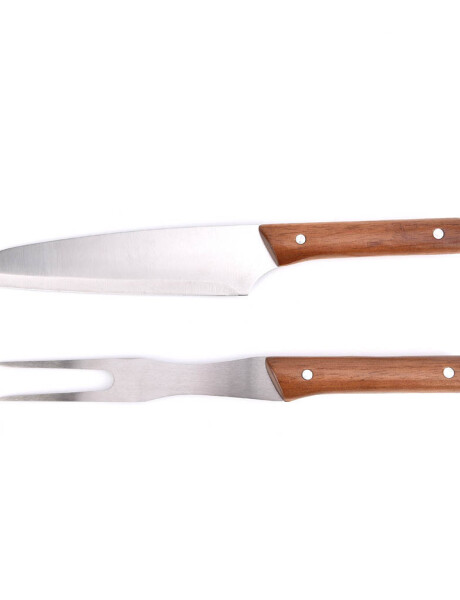 SET 2 PIEZAS CUCHILLO/TENEDOR PARRILLA MANGO MADERA SET 2 PIEZAS CUCHILLO/TENEDOR PARRILLA MANGO MADERA