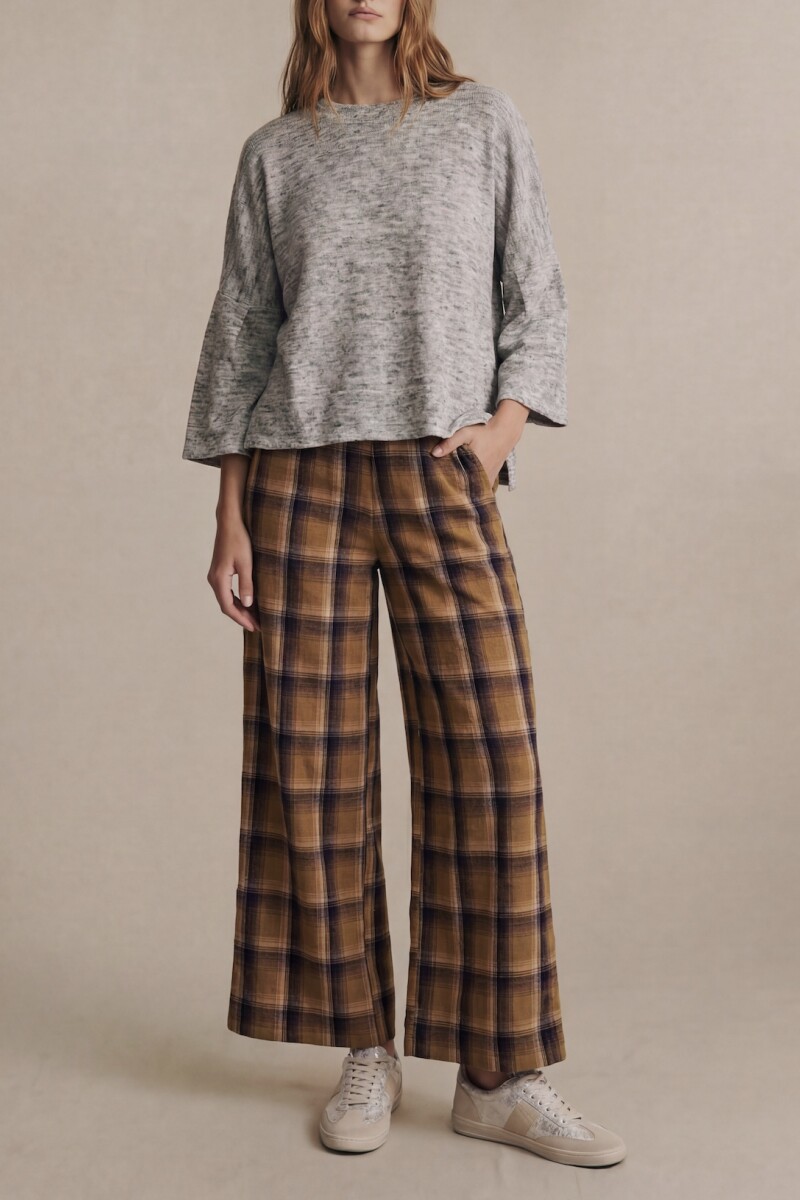 Sweater Manga Volado Gris Melange