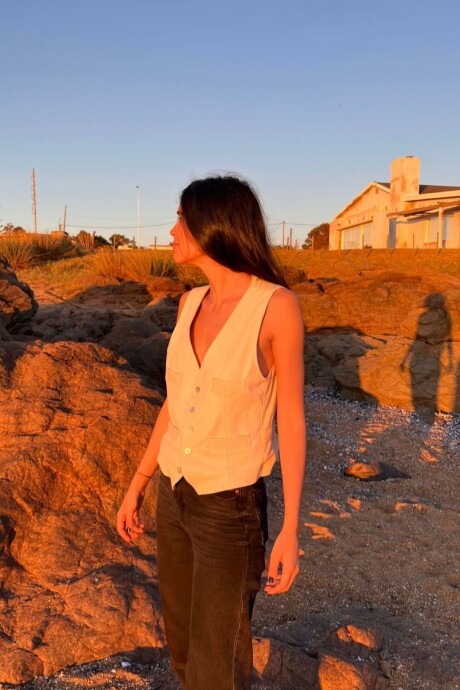 Avenue Vest Lino Beige