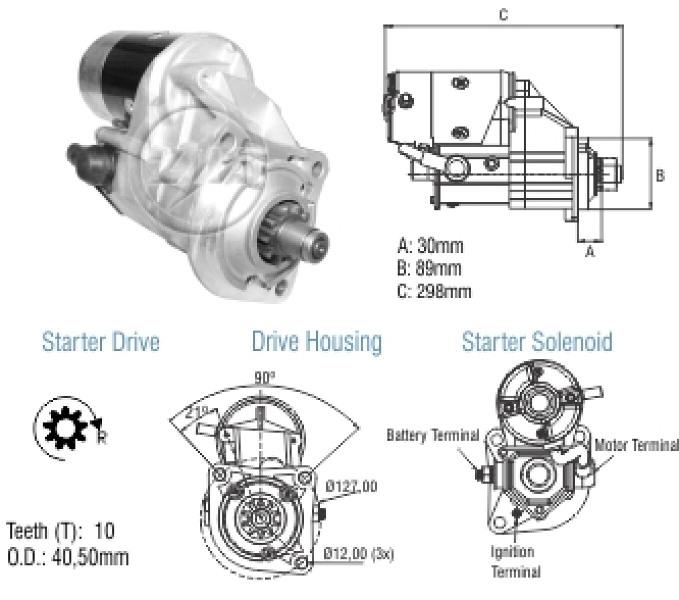 ARRANQUE - CATERPILLAR 10D N.DENSO 24V ZM 