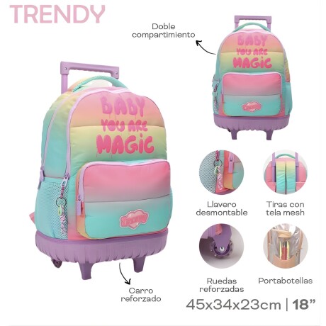 Mochila Trendy con Carro Multicolor Mochila Trendy con Carro Multicolor