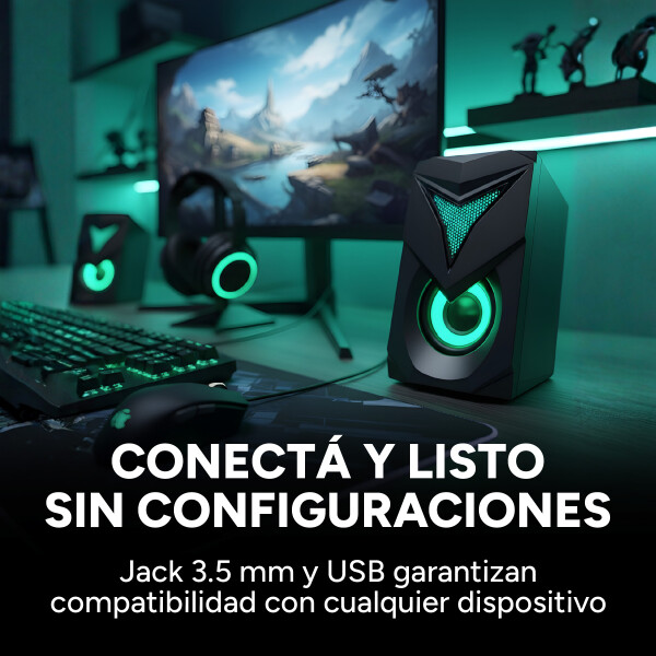 Parlantes Pc Gamer Xtrike Me SK405 Rgb 3.5mm Laptop Notebook Color Negro