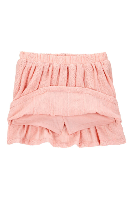 Pollera short a crochet, rosada Sin color