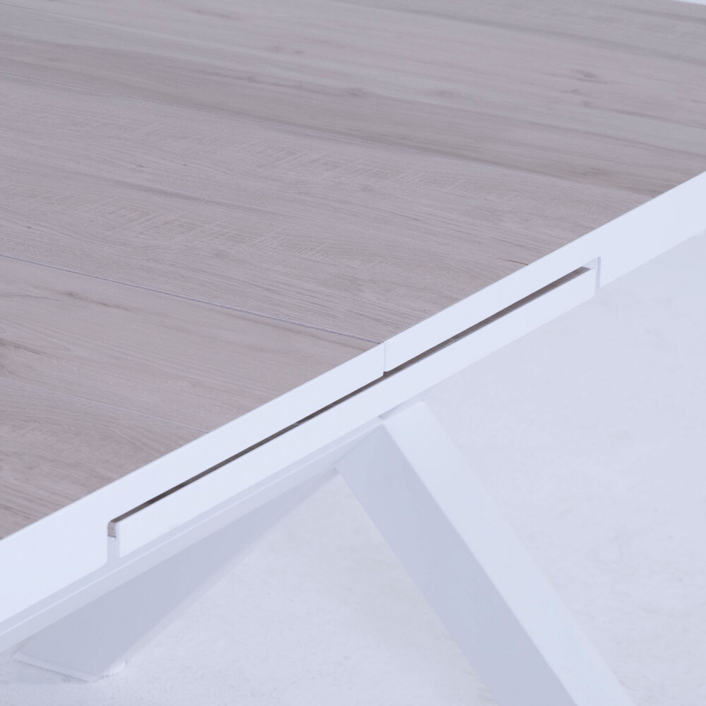 MESA COMEDOR EXTENSIBLE ALUMINIO BLANCO TUSCANY