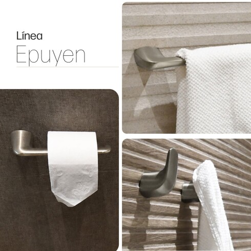 SET DE ACCESORIO BAÑO LINEA EPUYEN COLOR GRIS SATINADO GRIS-BRUSHED NICKEL