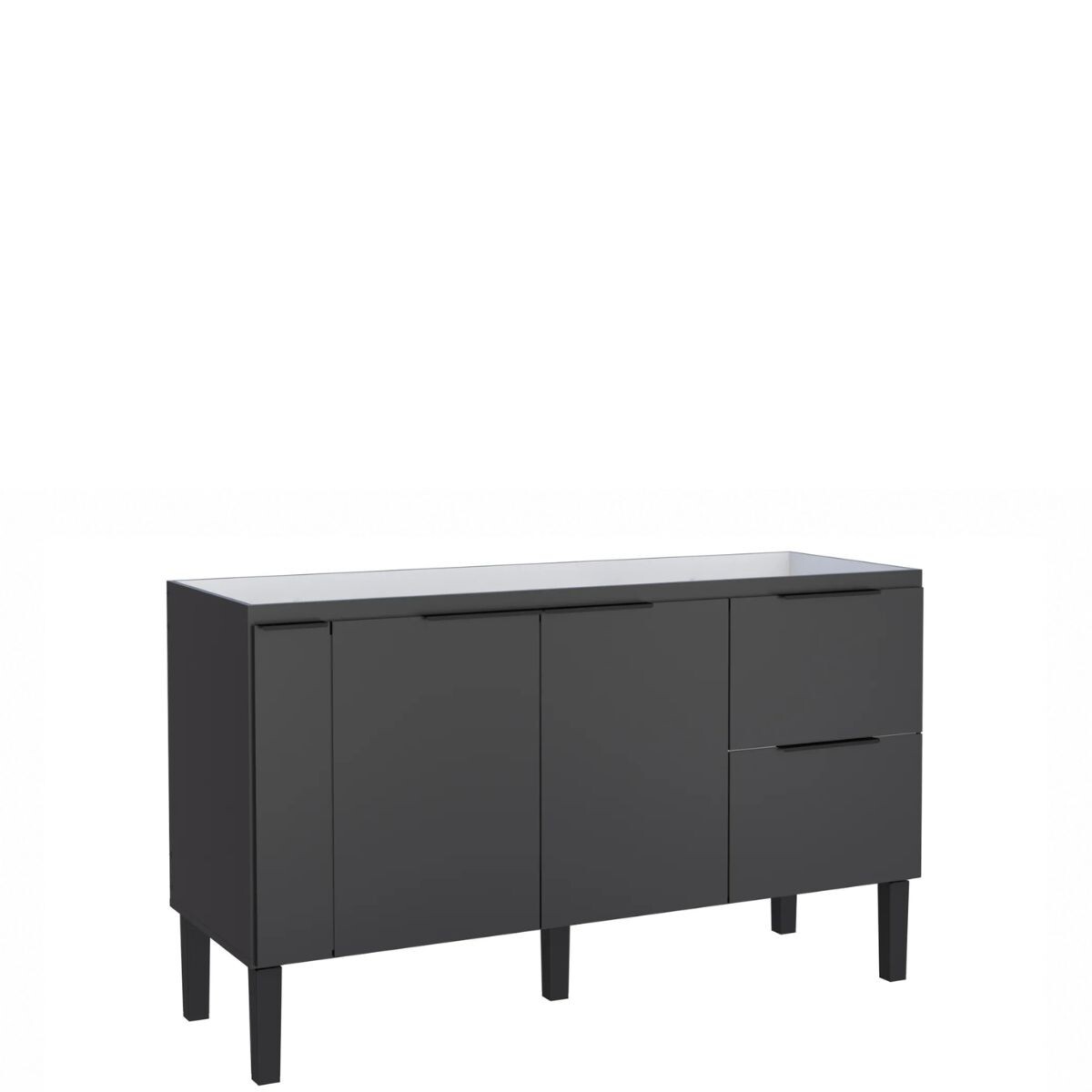 Mueble Bajo Mesada Cocina Cisne 150cm Negro Cozimax 