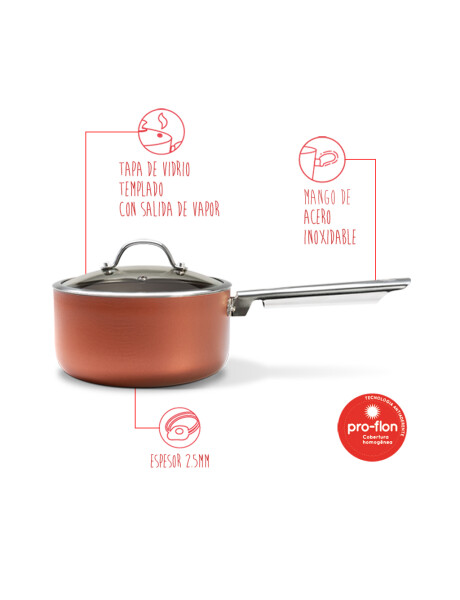 OLLA C/ TAPA 1,45L CURRY COBRE. D16X8CM OLLA C/ TAPA 1,45L CURRY COBRE. D16X8CM
