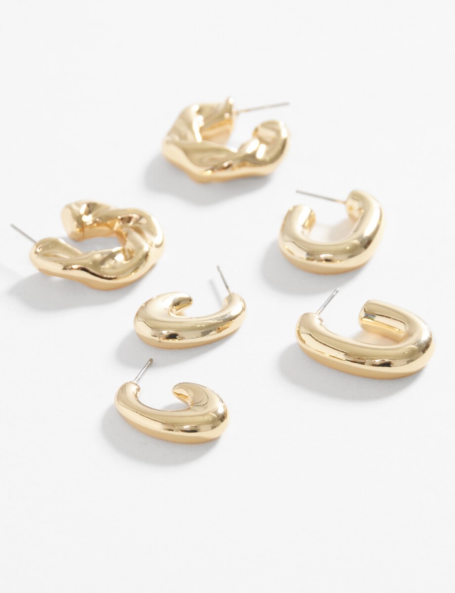 Set 3 aros curvo - dorado 