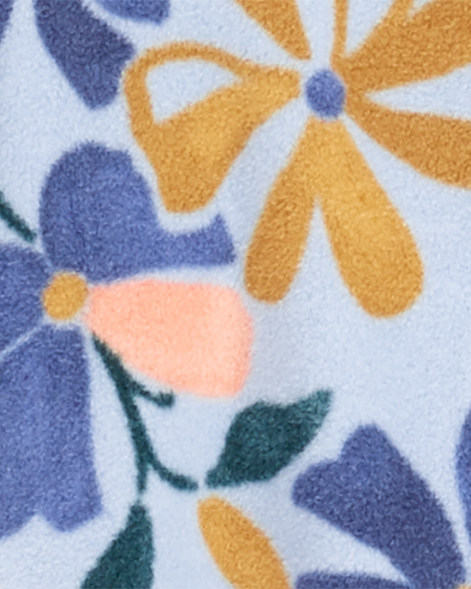 Pijama una pieza de micropolar, celeste, diseño floral. Talles 2-5T Pijama una pieza de micropolar, celeste, diseño floral. Talles 2-5T