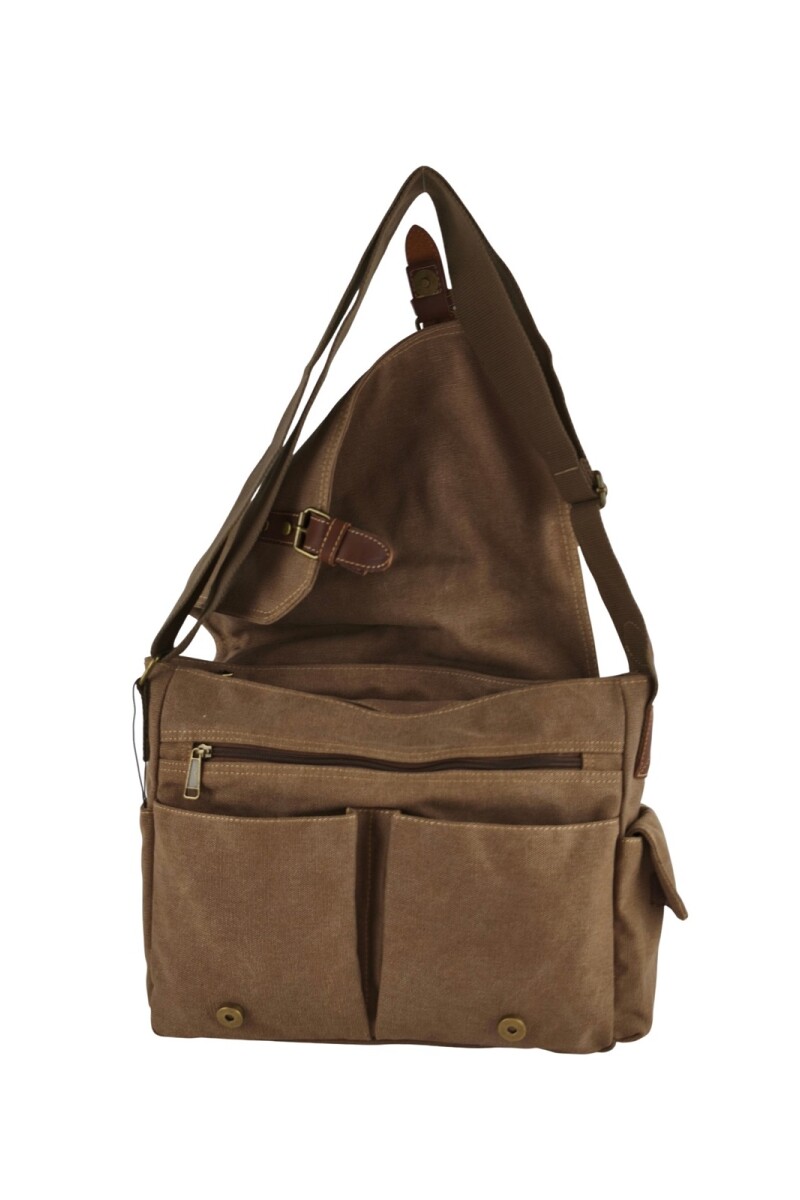 Bolso mensajero de lona Marrón