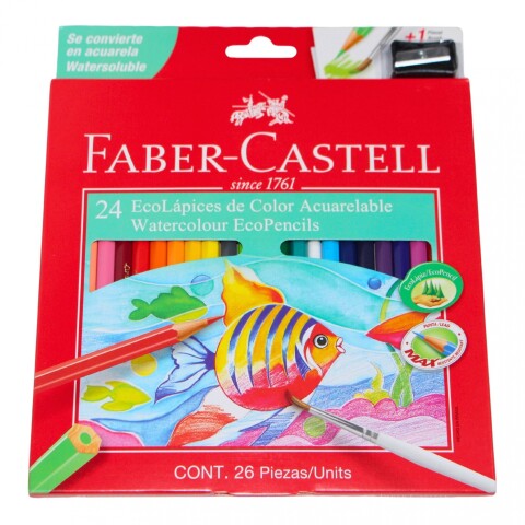 LAPICES DE COLORES ACUARELABLES X 24 UNIDADES MÁS PINCEL Y SACAPUNTAS FABER LAPICES DE COLORES ACUARELABLES X 24 UNIDADES MÁS PINCEL Y SACAPUNTAS FABER