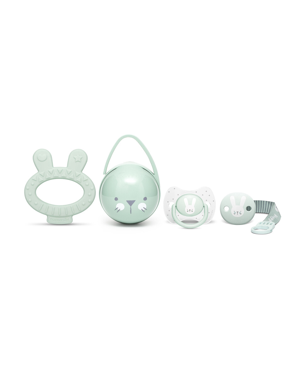 Set bebé Hygge Suavinex chupete + accesorios - Verde 