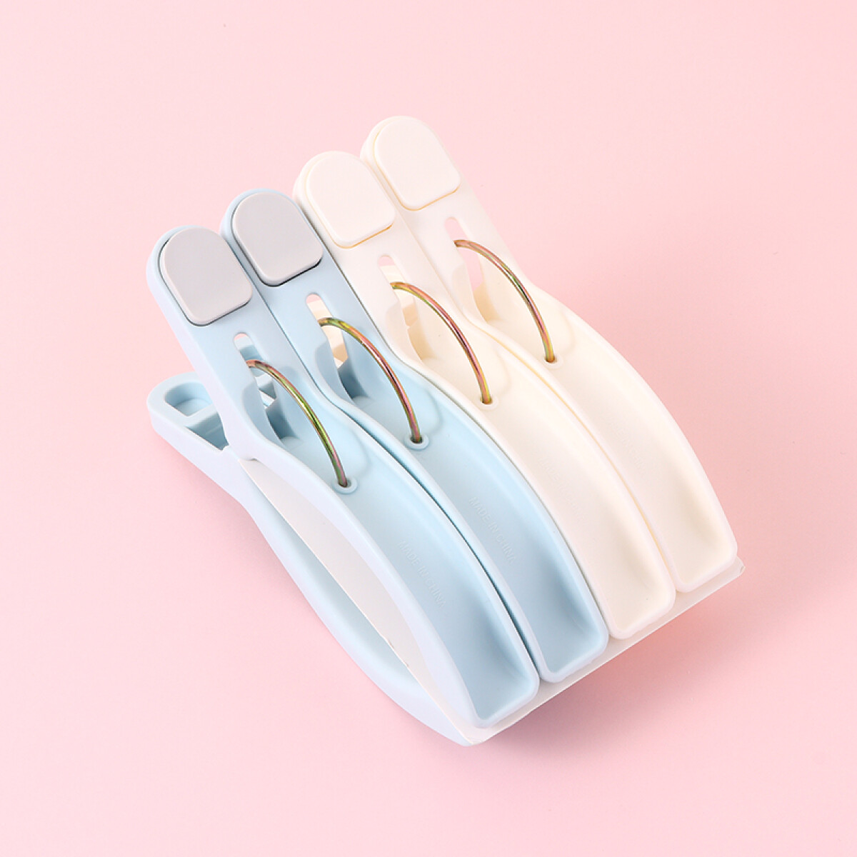 Clips Multiuso Colores Pastel - 4 Unidades - Extra Grandes 