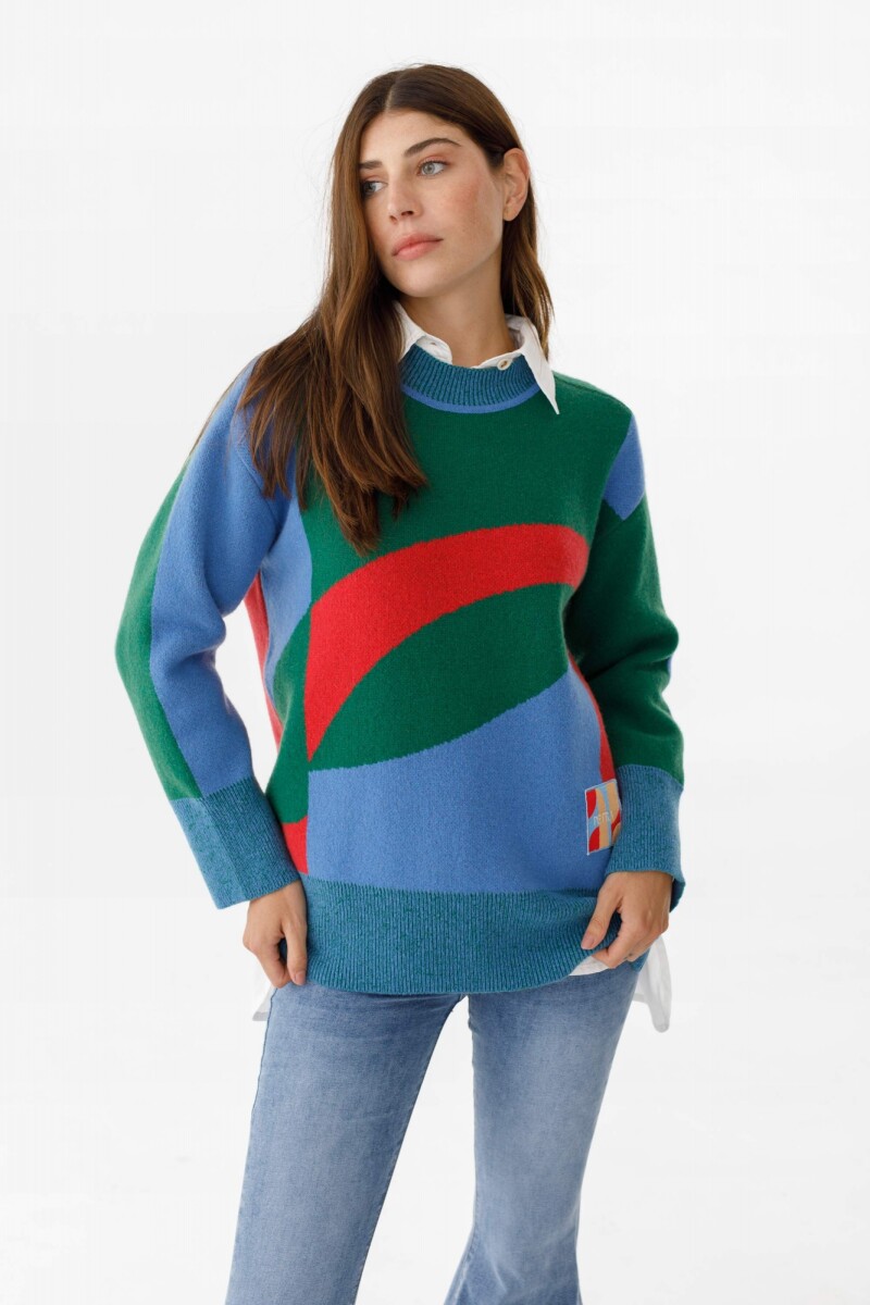 Sweater Delaunay Rojo/Verde