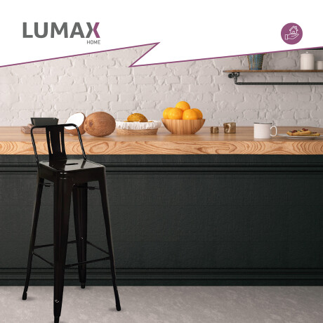 Taburete Tolix en metal con respaldo Negro