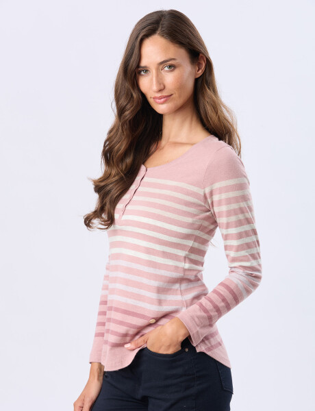REMERA RAYADA DE ALGODÓN Rosado