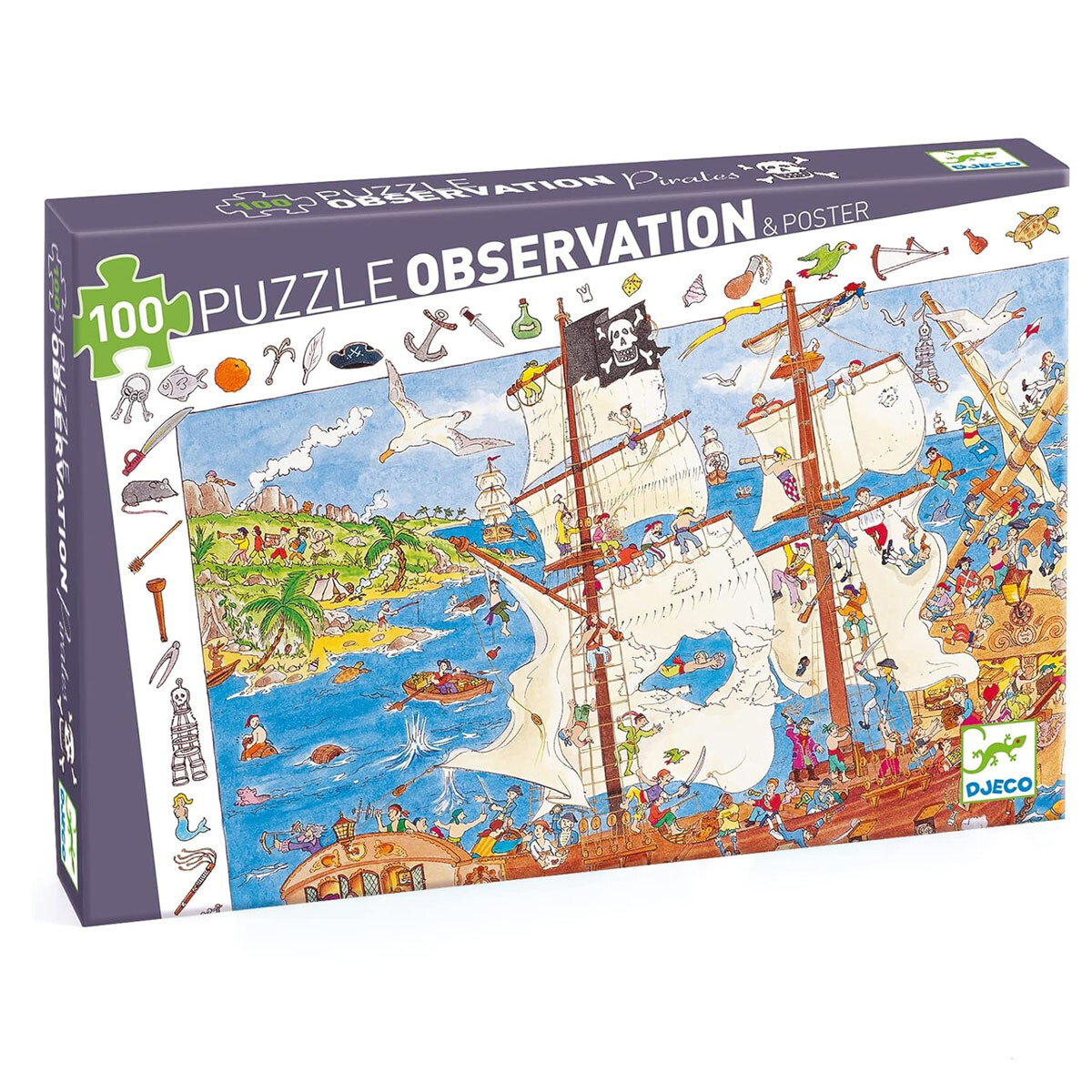 Puzzle de Observación Piratas 100 Piezas Djeco 