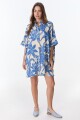 Camisa Azorella Flores Azul
