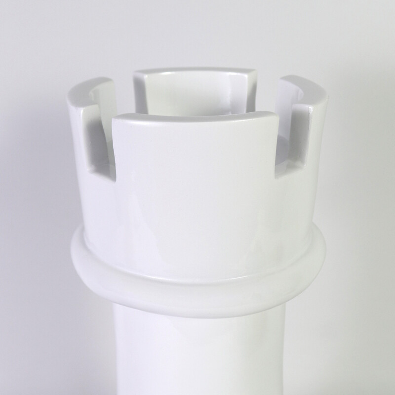 FIGURA AJEDREZ TORRE BLANCO 17X42CM Unica