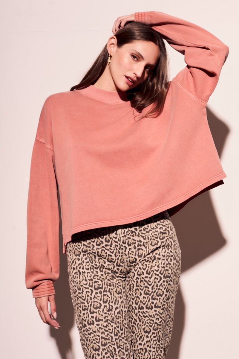 Sweater Algodón Lavado Rosa Viejo