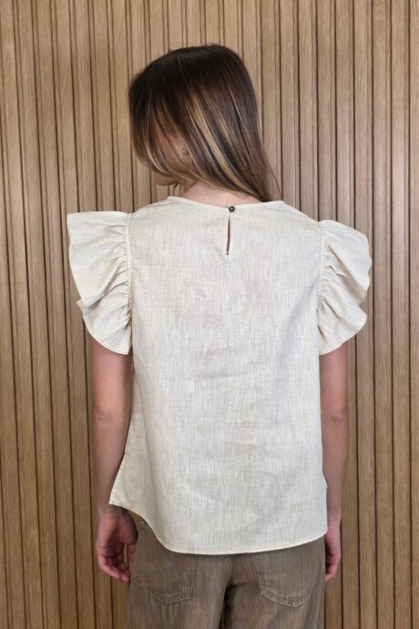 Musculosa Jesusa Lino Beige Melange