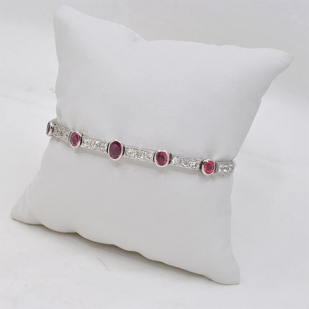 Pulsera Oro 18K, Brillantes Y Rubies Pulsera Oro 18K, Brillantes Y Rubies