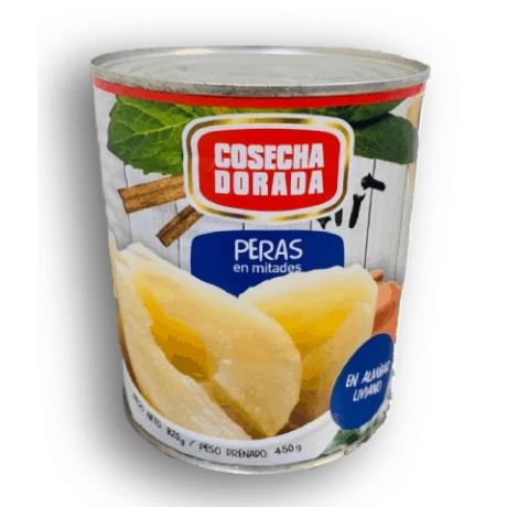 PERAS EN ALMIBAR COSECHA DORADA 820 GRS PERAS EN ALMIBAR COSECHA DORADA 820 GRS