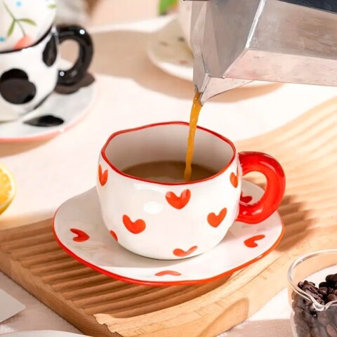 Taza de cerámica corazones 350ml Taza de cerámica corazones 350ml