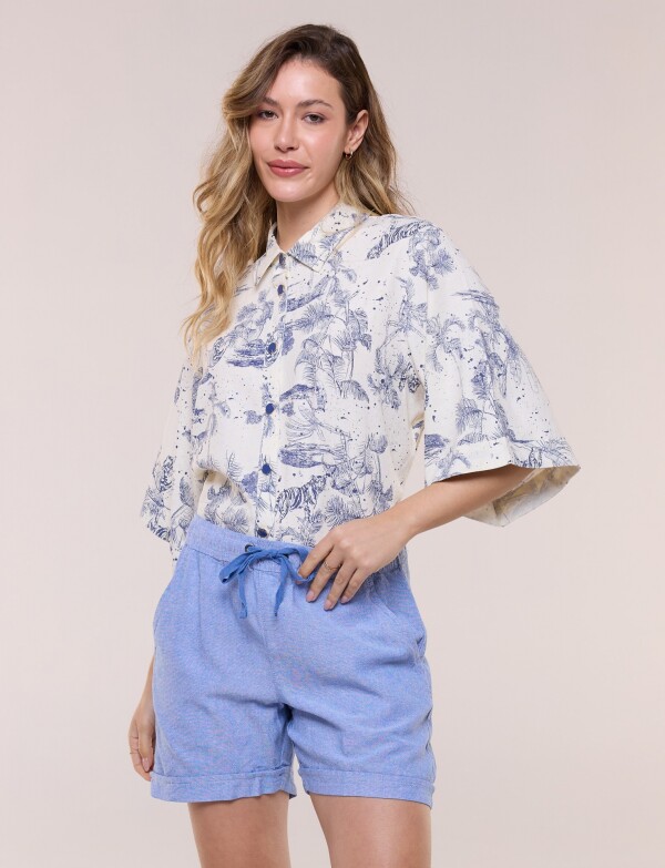 Short Lino AZUL