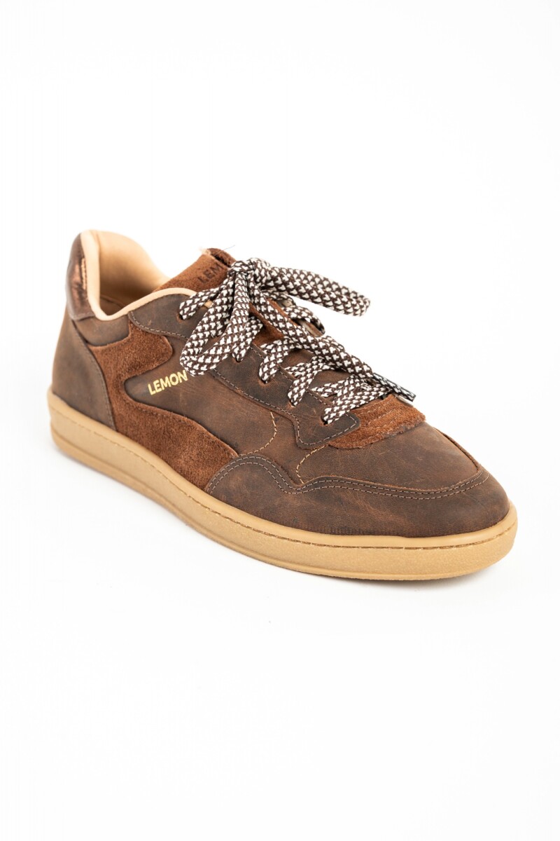 Zapatilla Cuero Marron