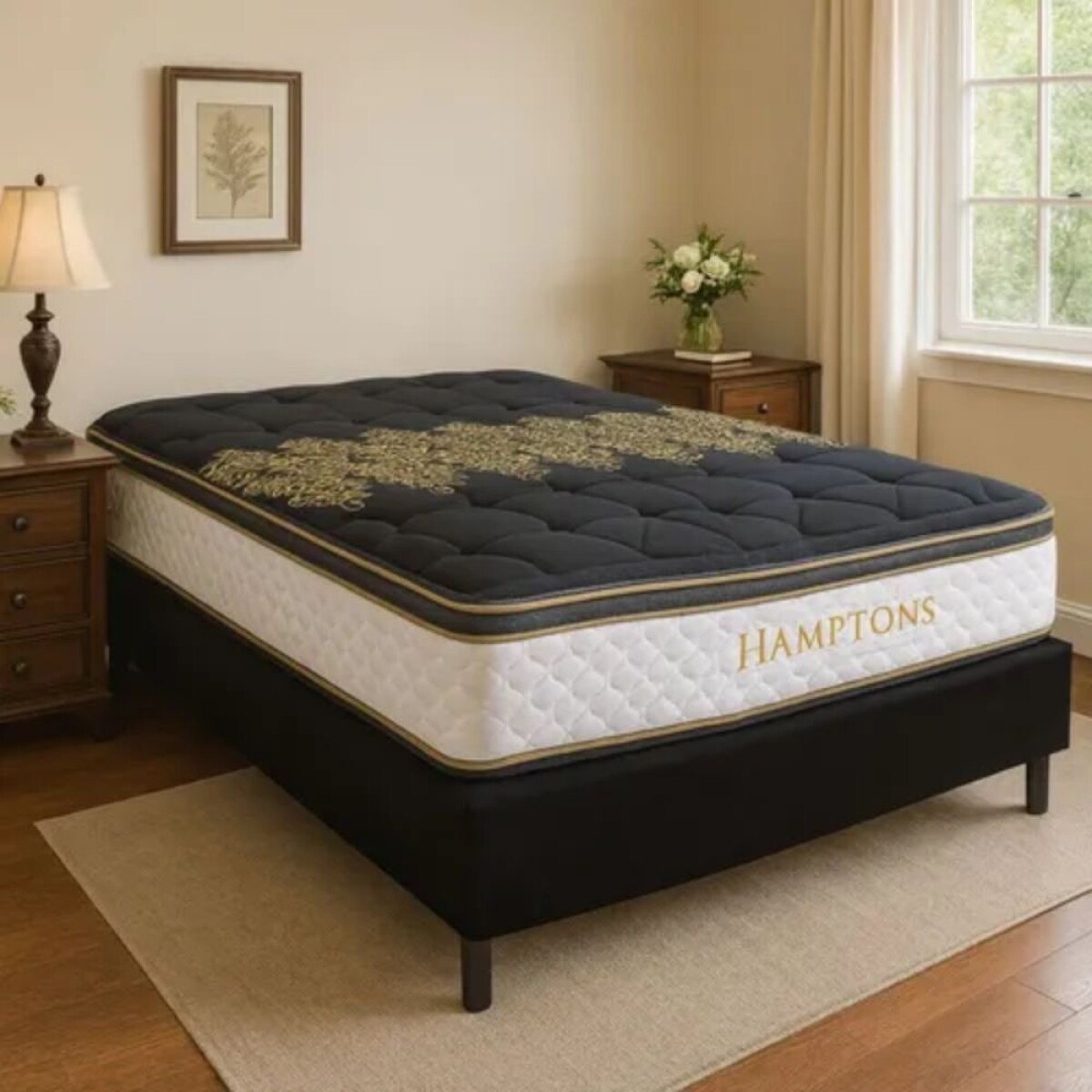 Sommier 2 plazas THM Hybrid Iridium - Negro 