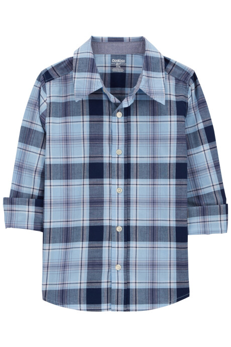 Camisa de algodón, diseño a cuadros. Talles 6-14 Sin color
