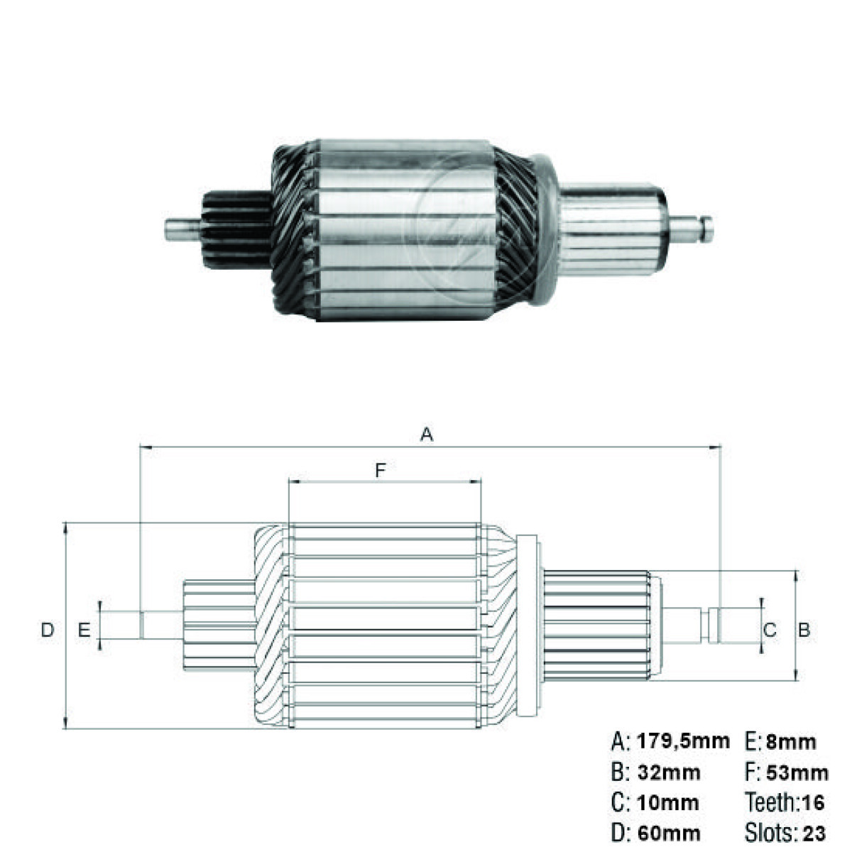 BOBINA ALTERNADOR ARRANQUE FORD J.DEERE N. HOLLAND VALTRA BOSCH 12V 23D 16E 179L ZM 