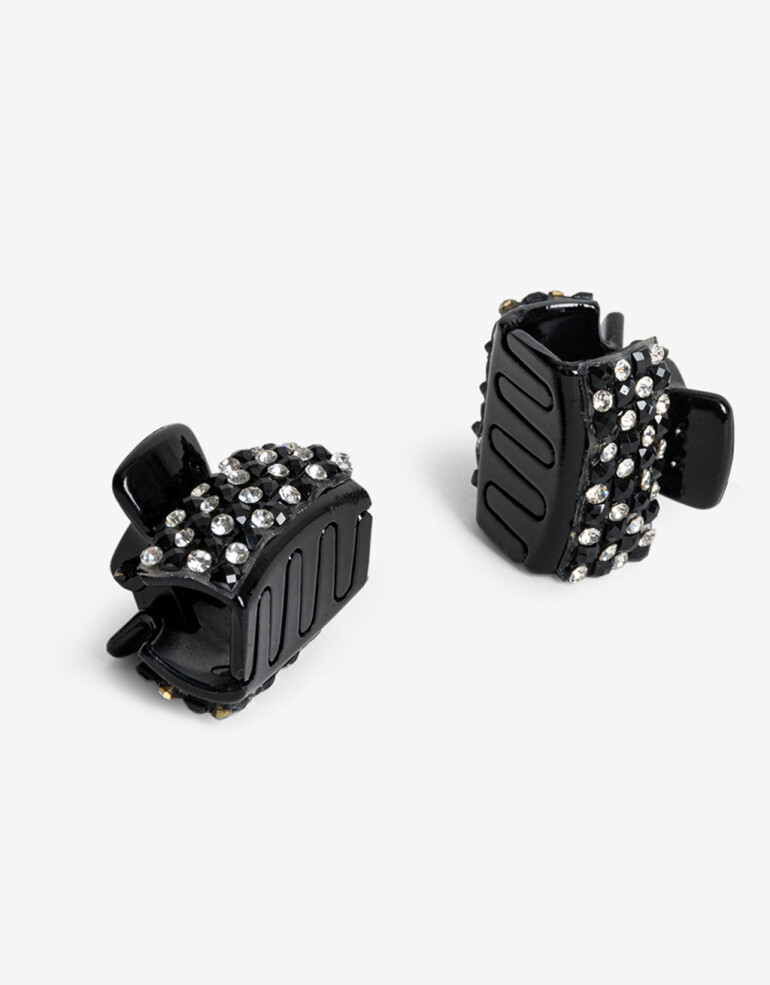 Broches Sets Strass Set De Mini Broches Con Strass - Negro