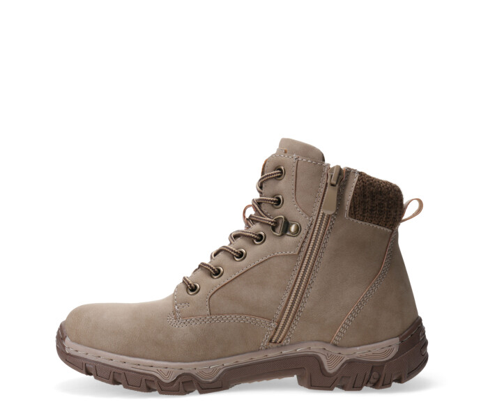 Bota ALPES acordonada con puño de tela Beige