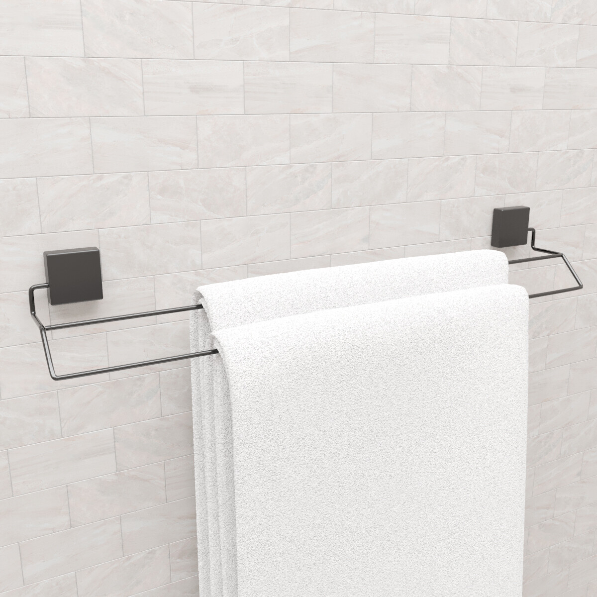 Soporte doble para toalla - NEGRO 