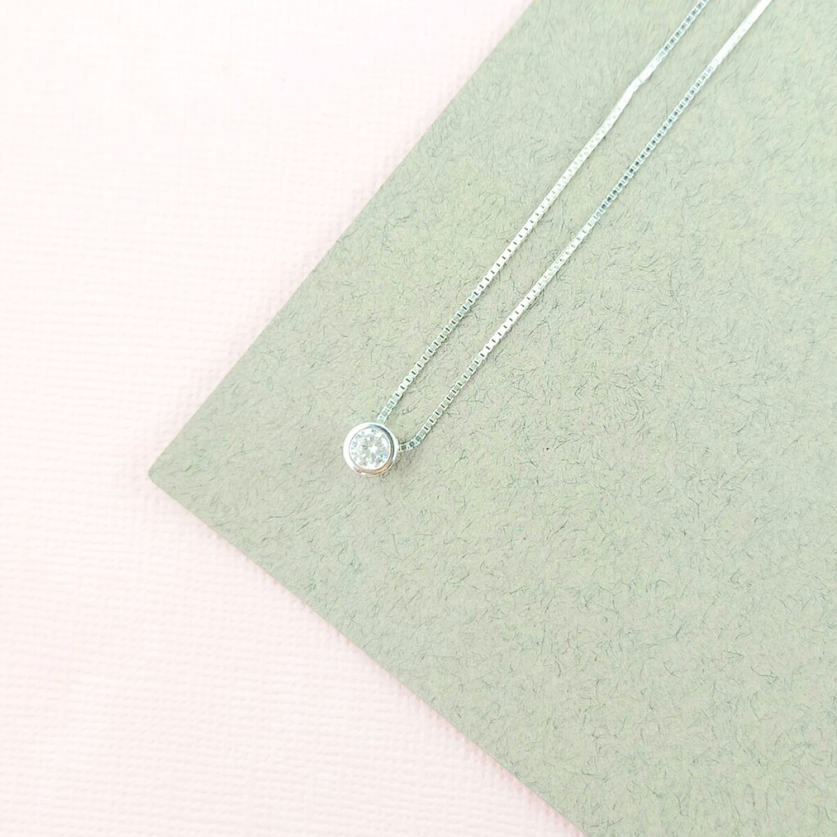 Colgante Punto de Luz en Plata 925 Modelo de Cadena Veneciana - Largo 42 cm 