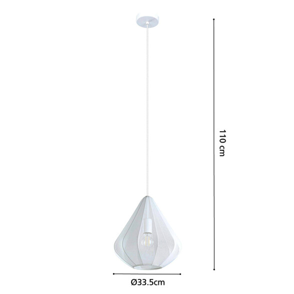 Lámpara colgante tejido blanco y acero E27 DOLWEN EG0042