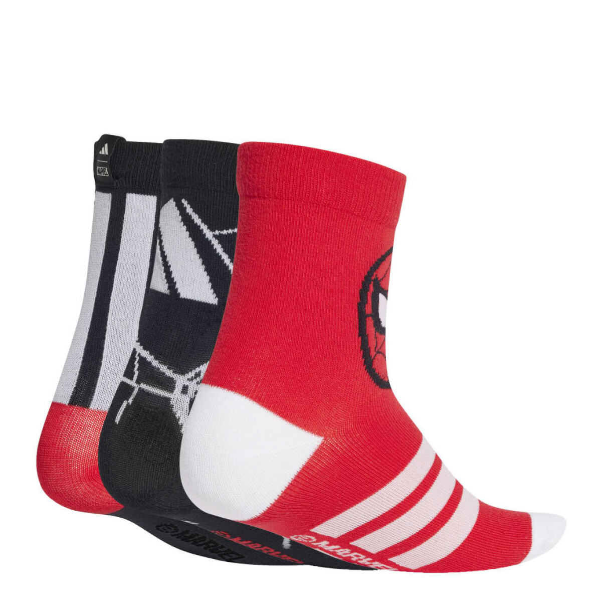 Medias Infantiles Adidas Marvel Spider Man 3 Pares Adidas - Rojo - Negro - Blanco 