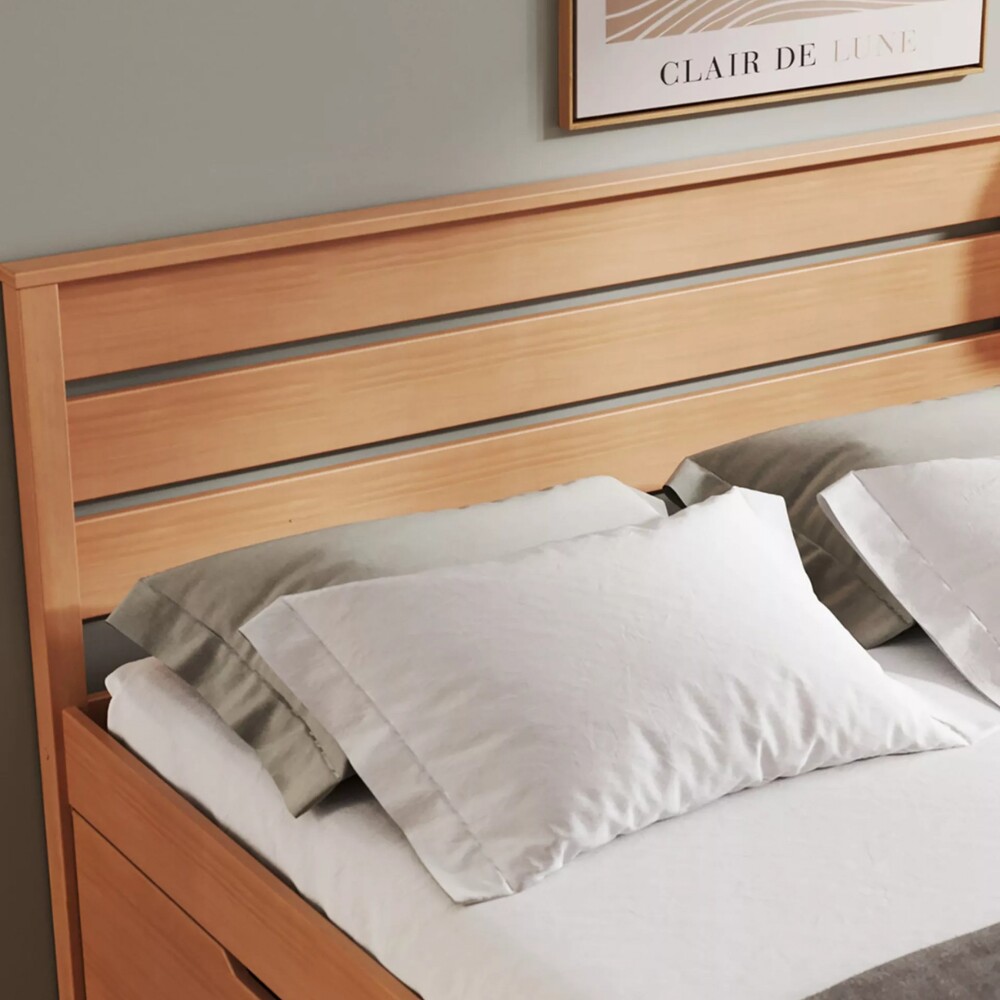 Respaldo 2 Plazas Madera maciza - Funcional Marrón