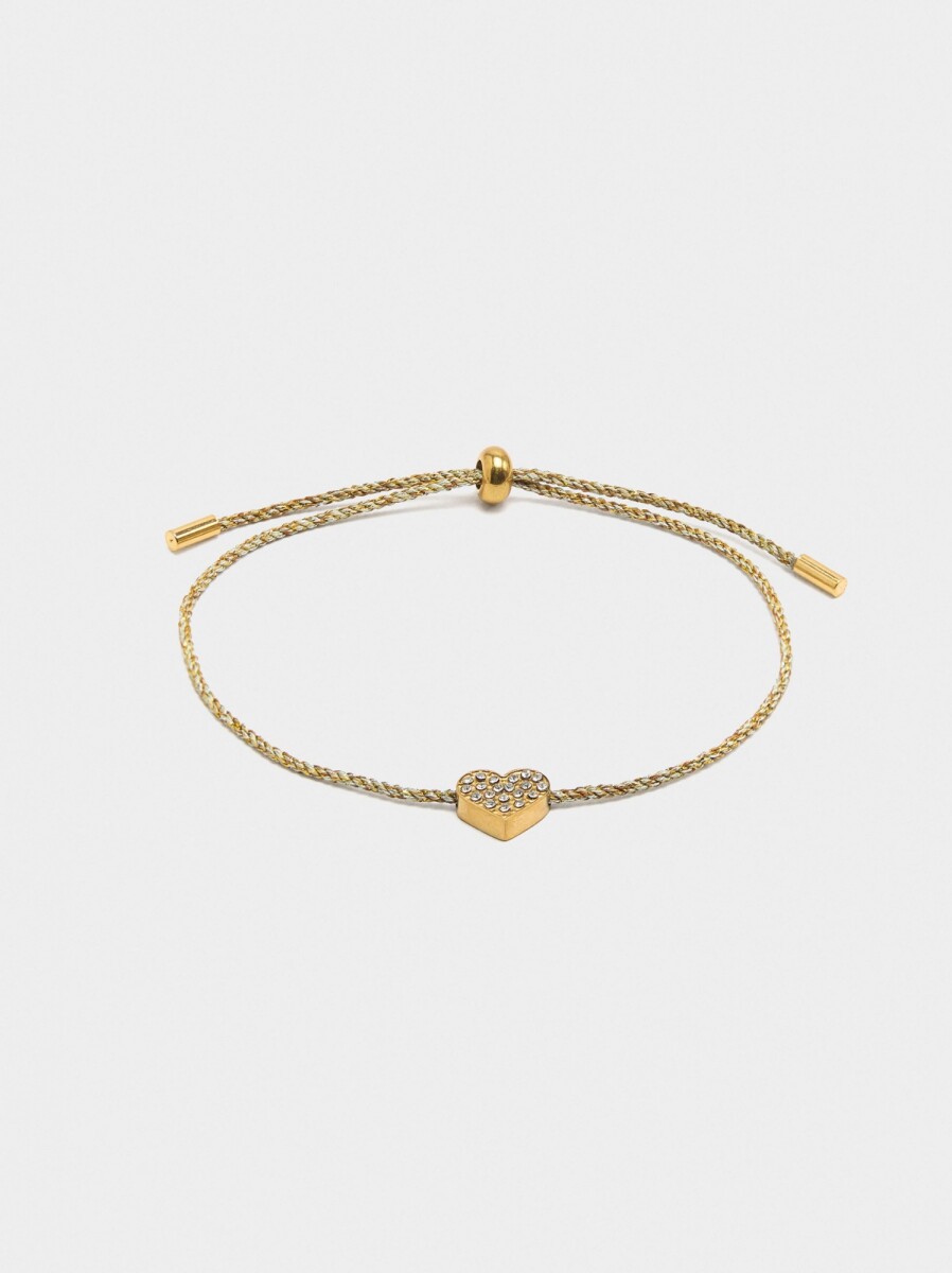 Pulsera Ajustable Con Corazón - dorado 