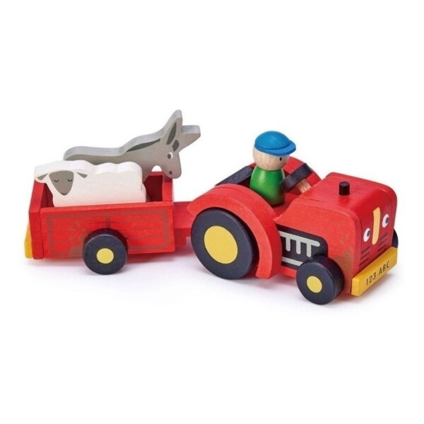 Tender Leaf Toys Tractor Y Trailer Granja Juguete Madera Tender Leaf Toys Tractor Y Trailer Granja Juguete Madera