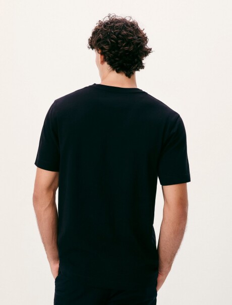 CAMISETA EN TRAMA PIQUÉ PIMA NEGRO
