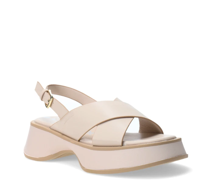 Sandalia BUDAPEST con tiras cruzadas Beige