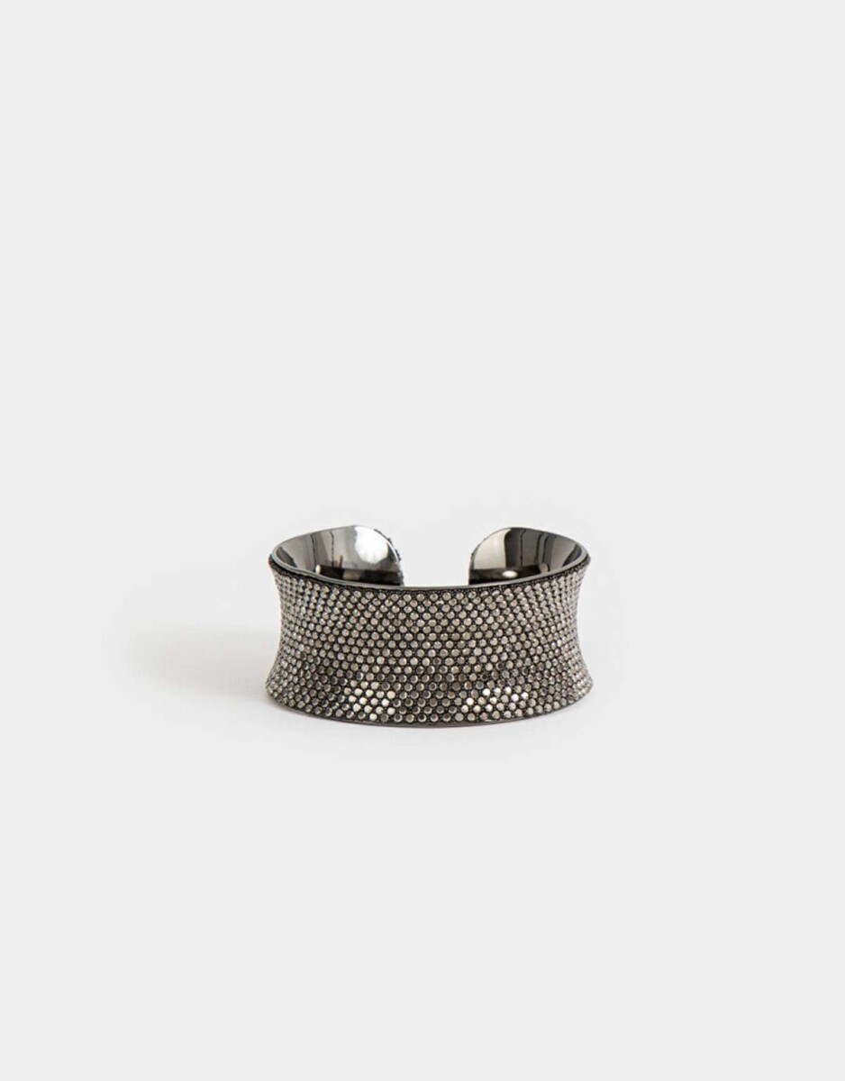 Brazalete Con Strass - Plateado Hematite 