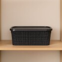 CAJA ORGANIZADORA SIMIL RATTAN 7 LITROS NEGRO NEGRO
