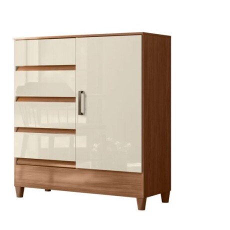 Cómoda 1 Puerta 4 Cajones Claro Línea Fit 2671 Cómoda 1 Puerta 4 Cajones Claro Línea Fit 2671